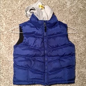 Children Gymboree Puffer Jacket with attached hoodie - S 5/6 Navy Blue